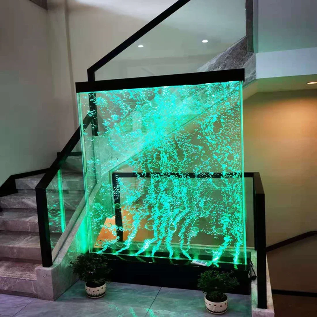 

Water curtain wall flowing water bubble large acrylic screen partition porch fish tank living room aquarium custom