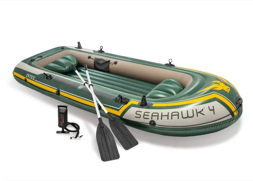 Intex 68351 Sport Series Inflatable Boat Seahawk 4 Set Seahawks Canoe Kayak