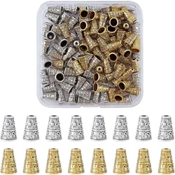 100PCS Tibetan Style Bead Cone Alloy Bead Cone End Caps 2 Colors 10x7mm Antique Spacer Beads Caps Bead Cone for DIY Jewelry