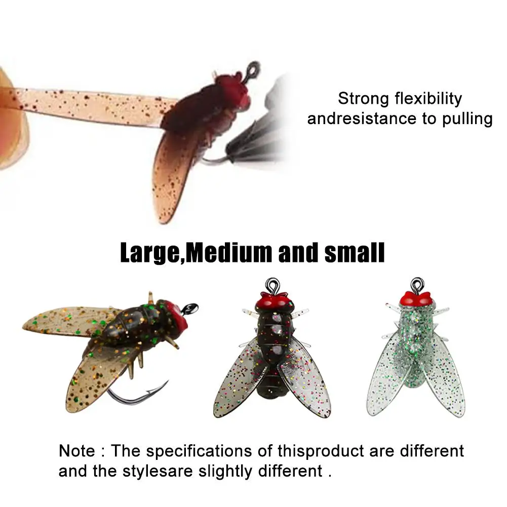 20 Stuks Bionisch Insect Nep Kunstaas Bionische Vliegen Lokt Vliegenhaak Met Vleugels Scud Fly Bug Insectenaas Kunstmatige Worm Lokken Vissen