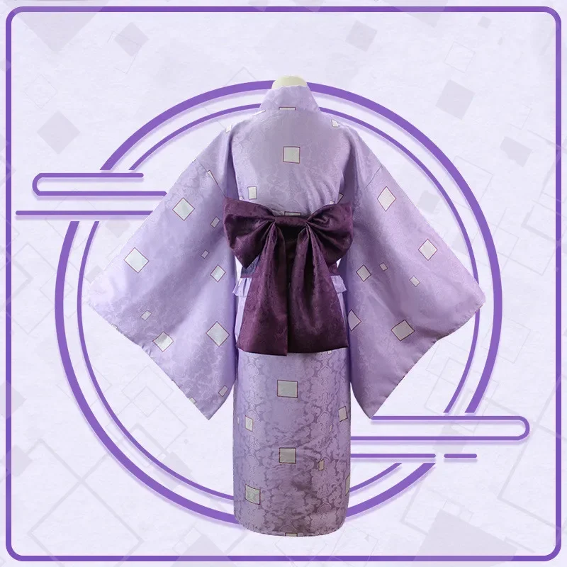 Hot Anime  Doki Young Kid Kimono for Women Girl Purple Japanese Uniform Cosplay Costume Halloween Party Performance