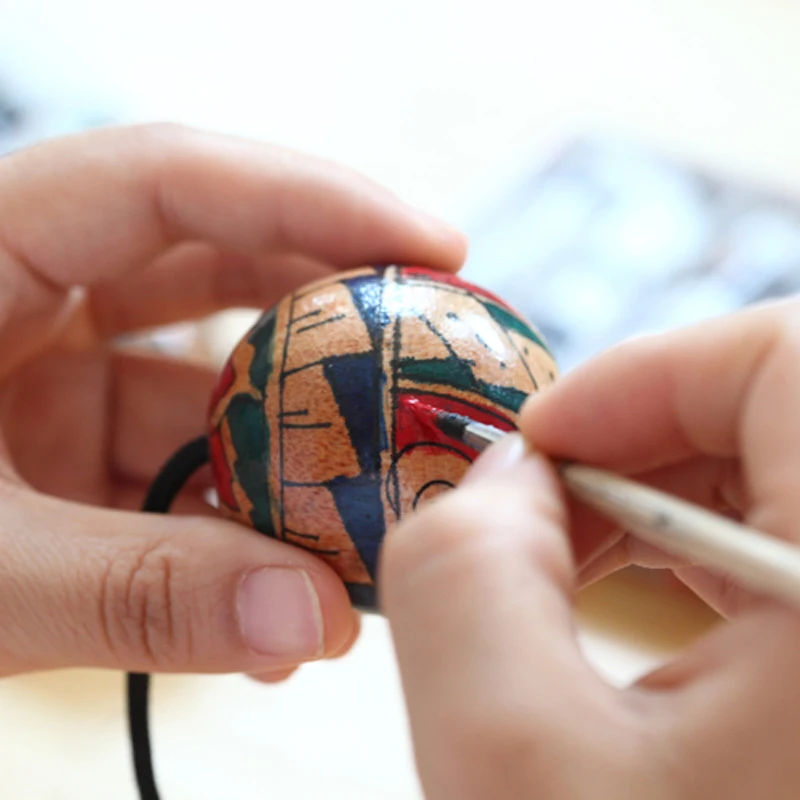 

ASALATO Indonesian Hand-Painted Rhythm Sandballs Drumstis Profional Handball Drummer Gift Percussion Instrument