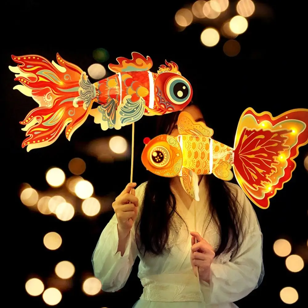 

Luminous Goldfish Lantern Glowing Intangible Cultural Heritage Mid-Autumn Festival Lantern DIY Chinese Style Handmade