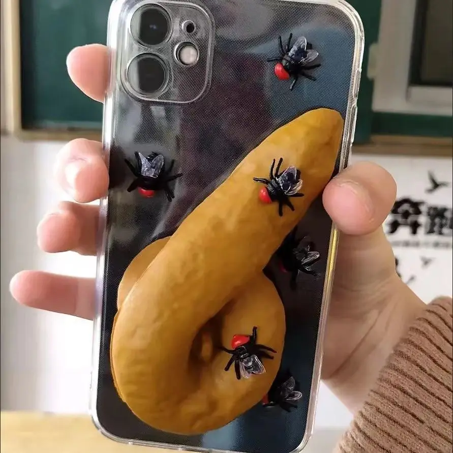 3D Prank Fake Silicone Toys Stereoscopic Accessories Phone Case For iPhone 17 16 15 14 13 12 11 Pro Max 8 Plus XS Creative Cover