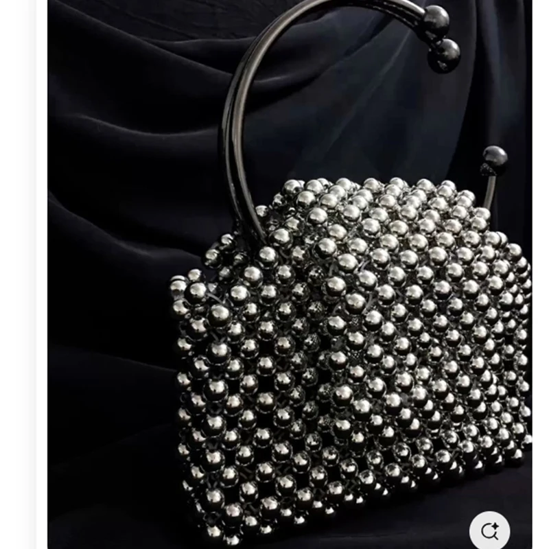 Exquisite Handbag for Banquets and Parties High-end Texture Women's Bag New Bead Made Small Square Bags Customizable Color