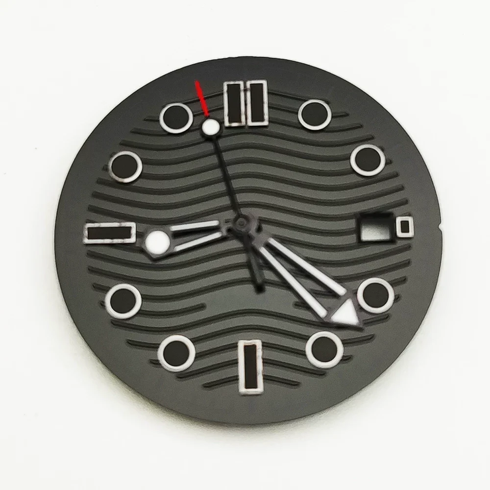 31mm Wave Dial with Date Window for 2813 2836 8215 821A Watch DIY Mod Parts