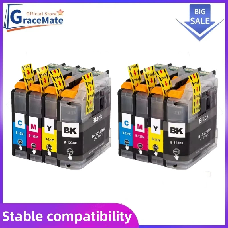 GraceMate LC123 LC-123 LC 123 XL LC123XL Ink Inkjet Cartridges For Brother MFC J4410DW J4510DW J4610DW J4710DW J470DW J6920DW