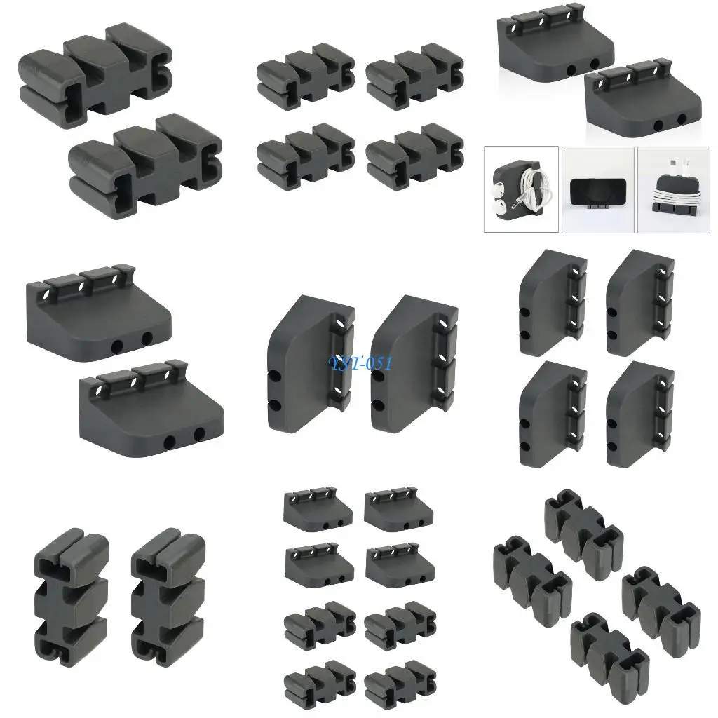 

E15A Upgraded Desk Cable Organizers Desktop Solution Cable Management Tool Rubber