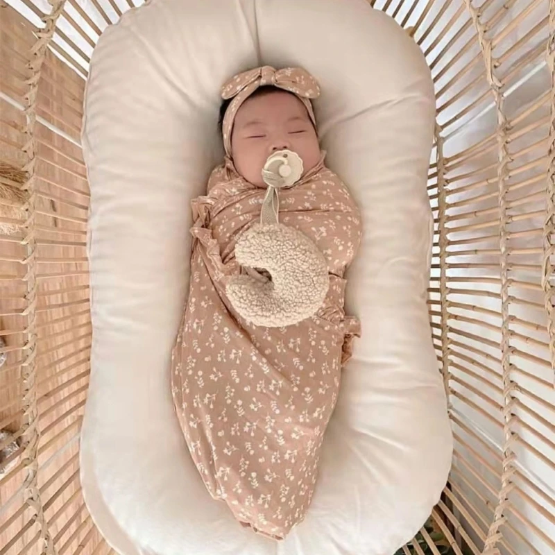 Selimut Bedong Bayi untuk Perlengkapan Tempat Tidur Bayi Baru Lahir Aksesoris Bayi D5QA