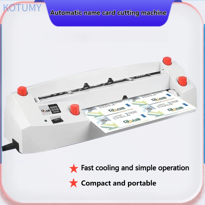 Heavy Duty Electric Business Card Cutter Machine, Micro-Adjustment 90x54mm Right Angle Card Cutting Machine for 300g Paper, Offi