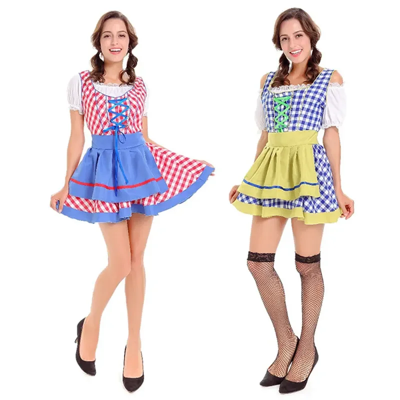 

Octoberfest Bavarian Beer Wench Girl Party Maid Costume Adult German Oktoberfest Costumes Women Halloween Fancy Dress