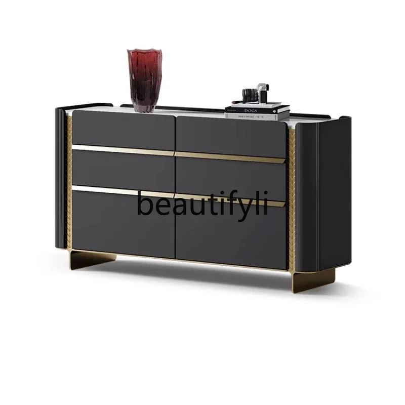 E182 Side cabinet luxury restaurant side cabinet designer light luxury door cabinet