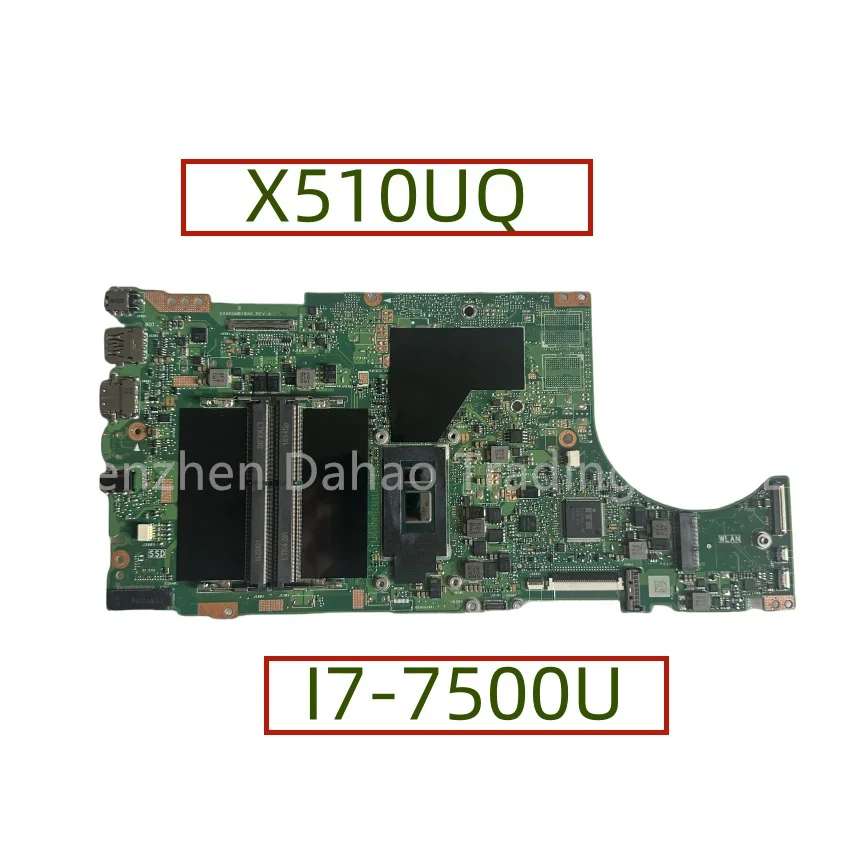 Placa principal x510uq para asus s5100ur s5100u x510un x510ur x510uf x510ua placa-mãe do portátil com I5-7200U I7-7500U 940mx 2gb-gpu