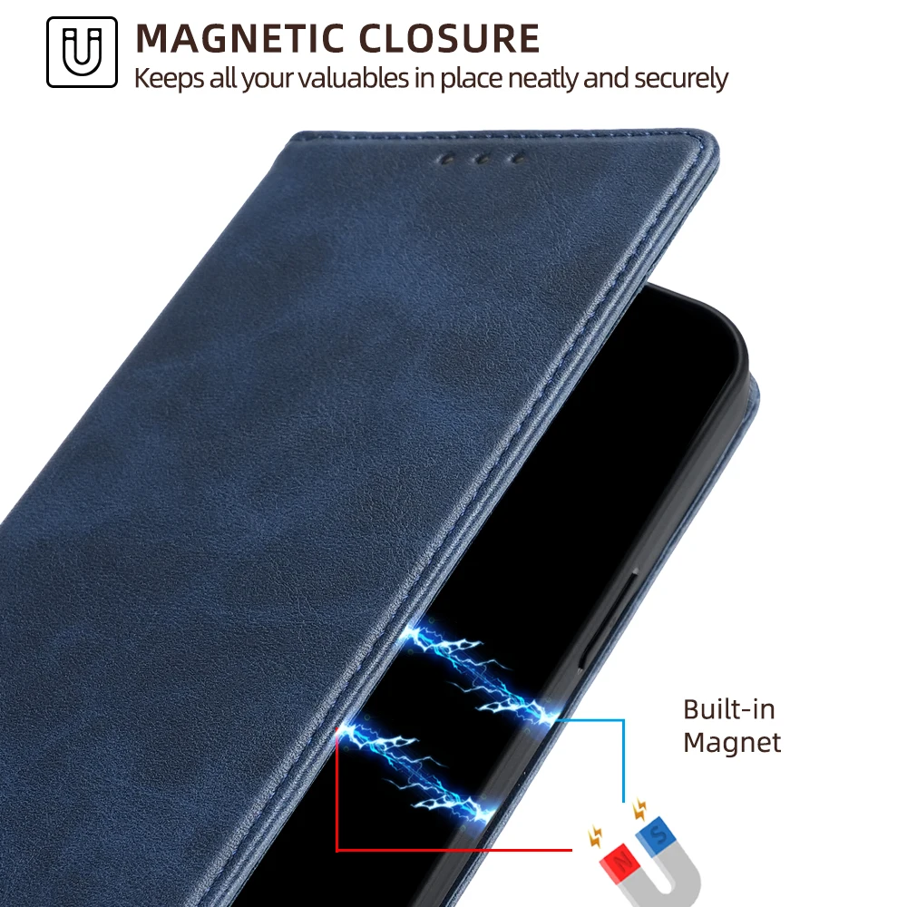Fashion Leather Wallet Case for Samsung Galaxy M34 M33 M53 M14 M54 M32 M23 M04 Magnetic Flip Phone Case with Card Slots Funda