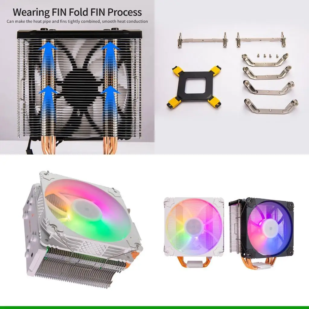 U55C 4 Heat Pipe ARGB CPU Air Cooling Fan PWM 4Pin ARGB Cooling Fan For PC Case Computer Hardware Thermal Management