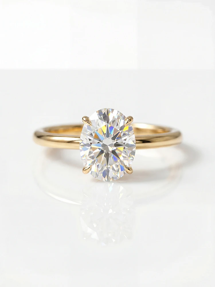1-2 Carat Brilliant Oval Moissanite Diamond Engagement Wedding Rings for Women 925 Sterling Silver Fine Jewelry view 5