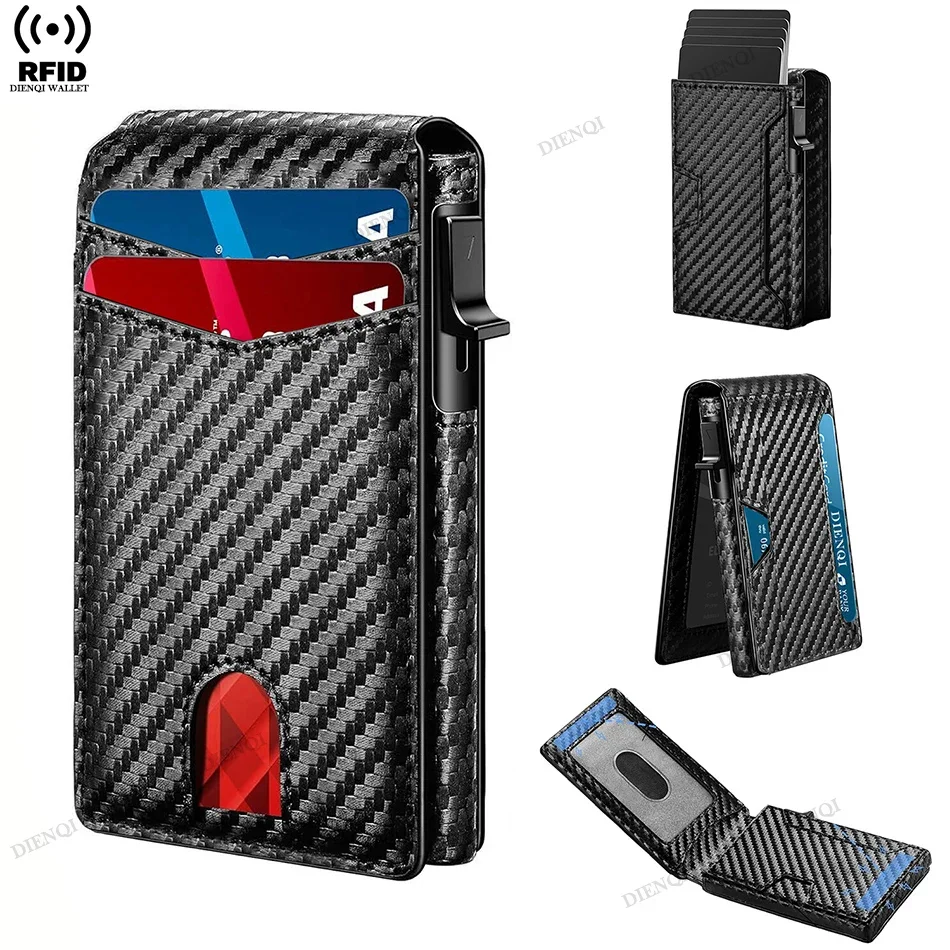 

Rfid Credit Card Holder Men Wallets Anti Theft Luxury Wallets for men Carbon Fiber Slim Thin Minimalist Wallet Purse Carteras