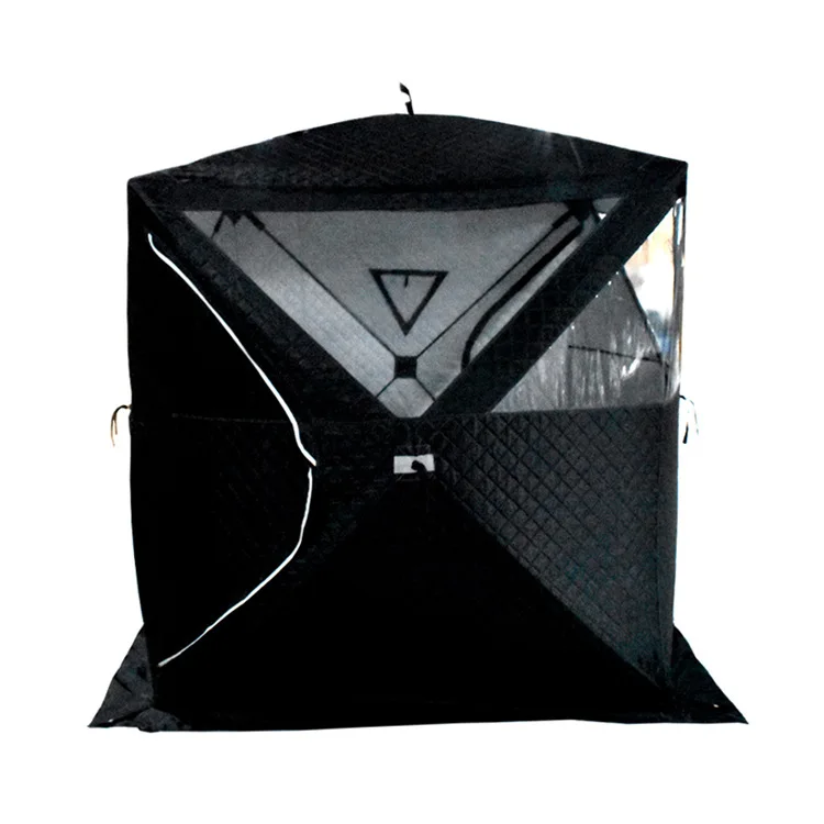 *forOutdoor Three Layer 210D Oxford Fiberglass Automatic Winter Ice Fishing Sauna Tent 4 Seasons Portable One Bedroom 180x180cm