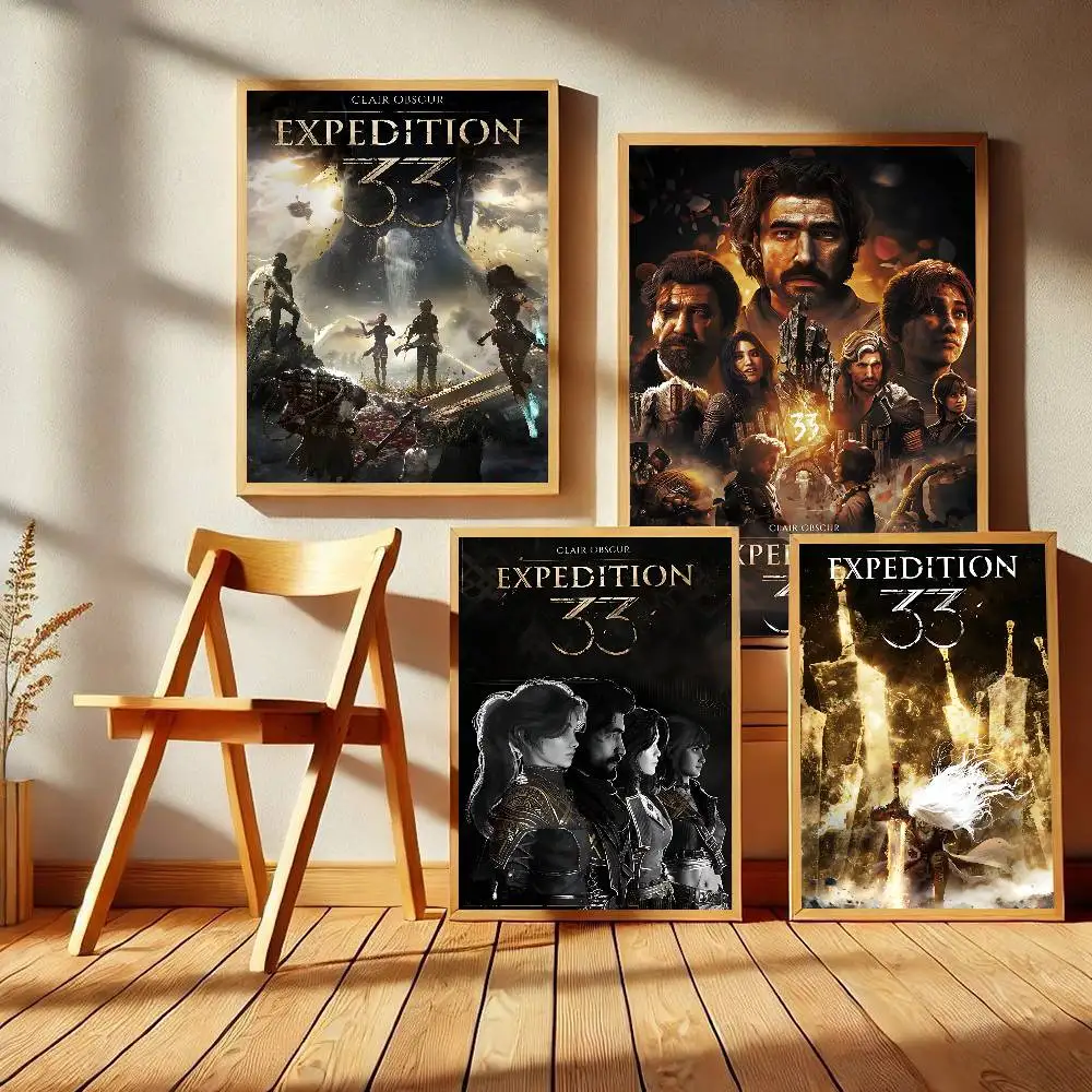 Game Clair O-Obscur E-Expedition 33 Classic Vintage Posters Vintage Room Home Bar Cafe Decor Nordic Home Decor