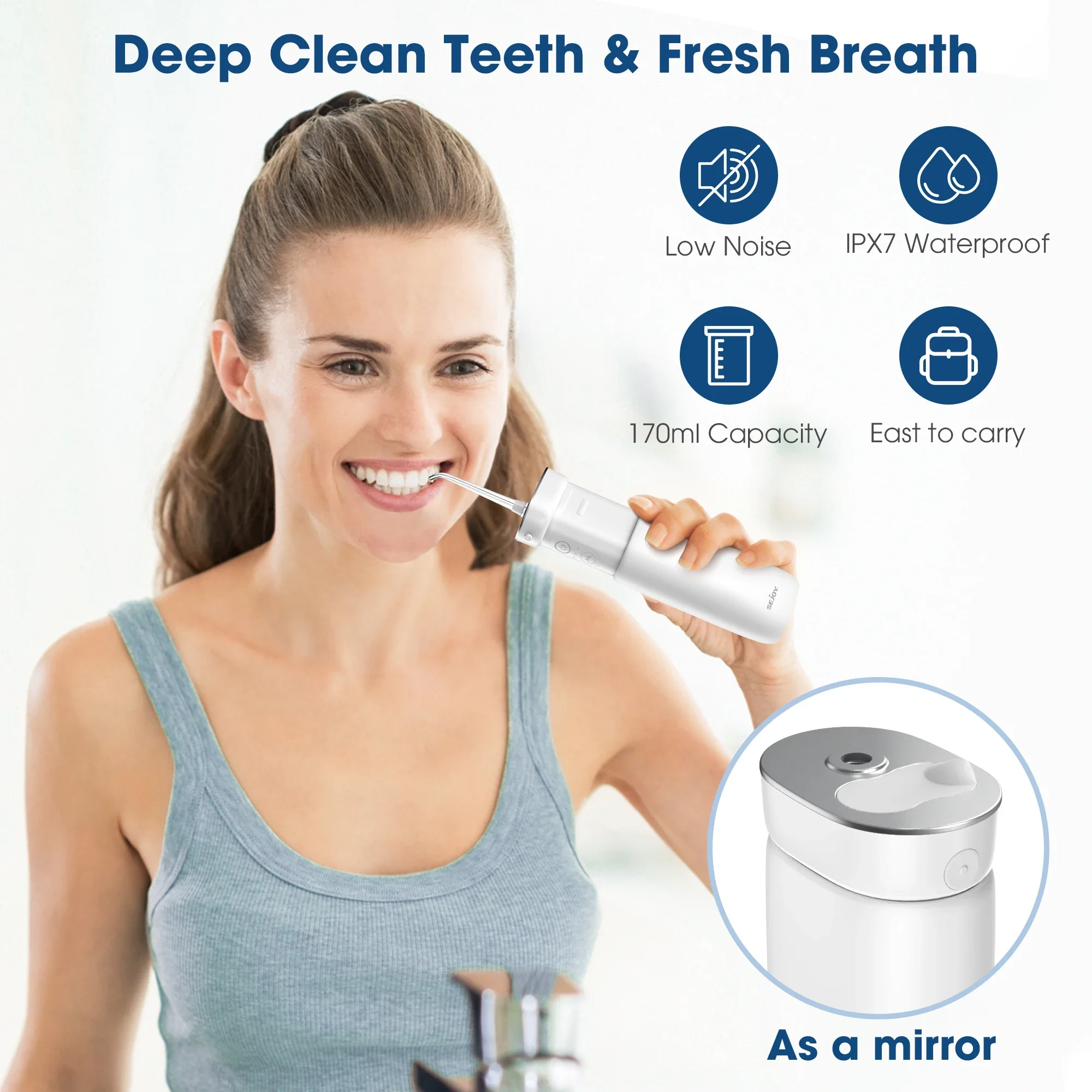 Irrigator Water Flosser Portable Dental Water Pick Waterproof Mouth Washing Machine Home-appliance