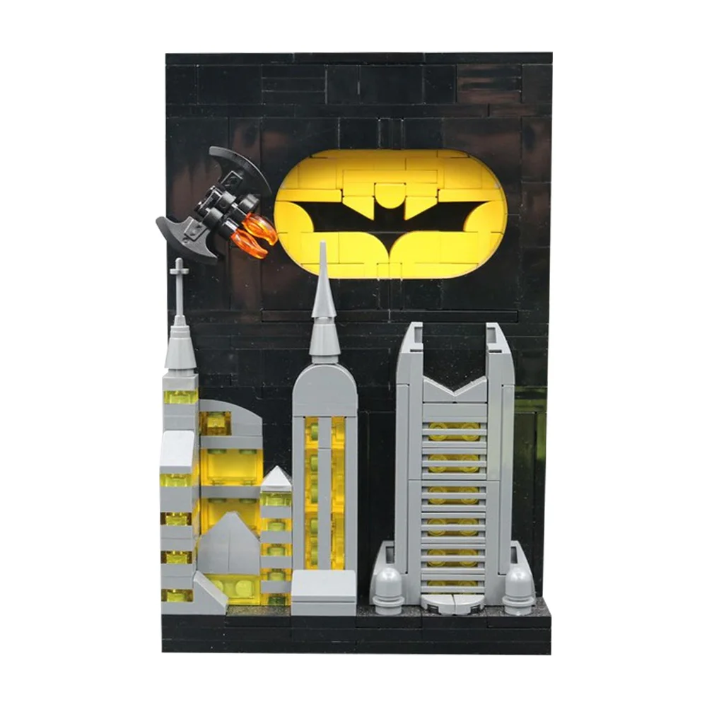 MOC-160517 Tales of Gotham Model Building Blocks Set Space Age Stories Postcard Art Illustration Bricks Kid Toys Birthday Gift