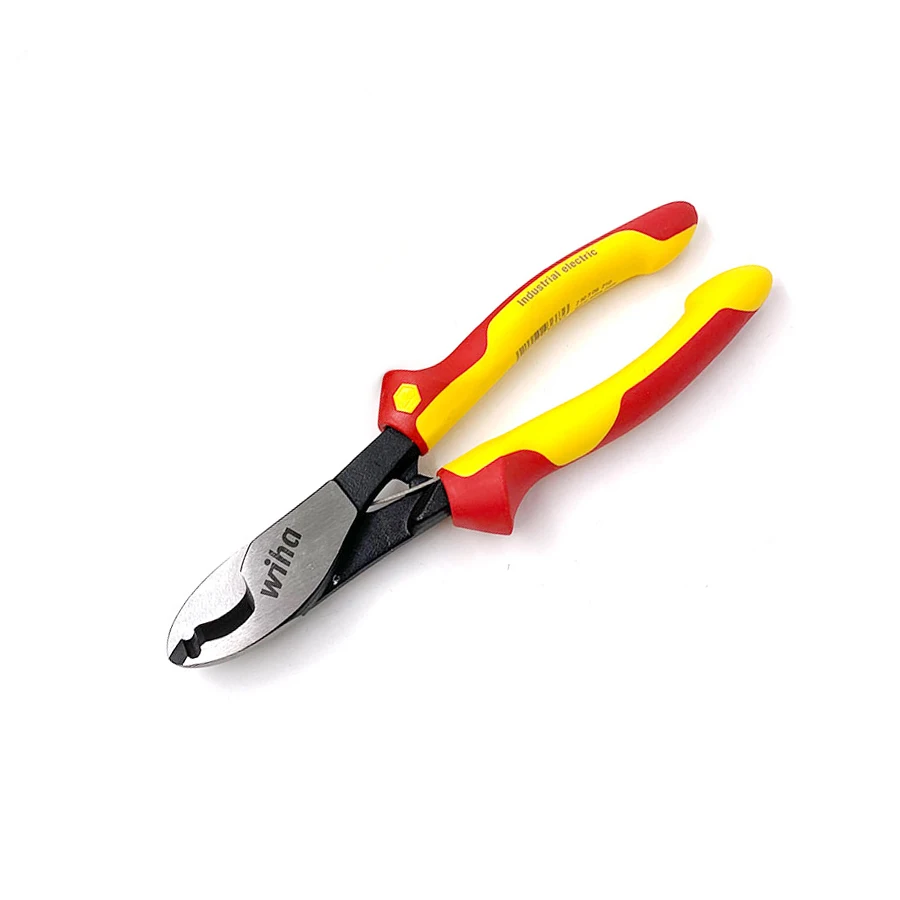 WIHA Insulated Cable Cutters 180 mm with Opening Spring Can be Switched On and Off 1000V VDE Electrical Spring Plier 43661