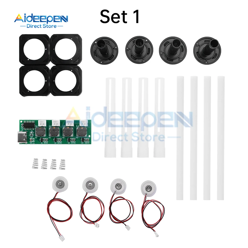 DC5V C 타입 미니 가습기 DIY 키트, 미스트 메이커 및 드라이버 회로 기판, 4 포거 분무 필름 무화기 시트 진동