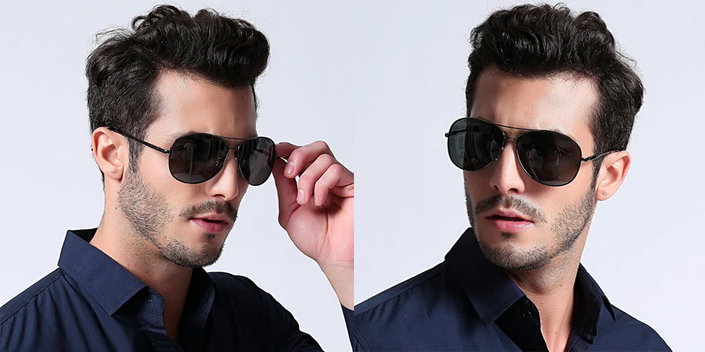 VIVIBEE Metall Polarisierte Sonnenbrille Männer Pilot Spiegel Luftfahrt Fahren Brille Klassische Angeln mit UV400 Frauen Vintage Sonnenbrille – Detail 3