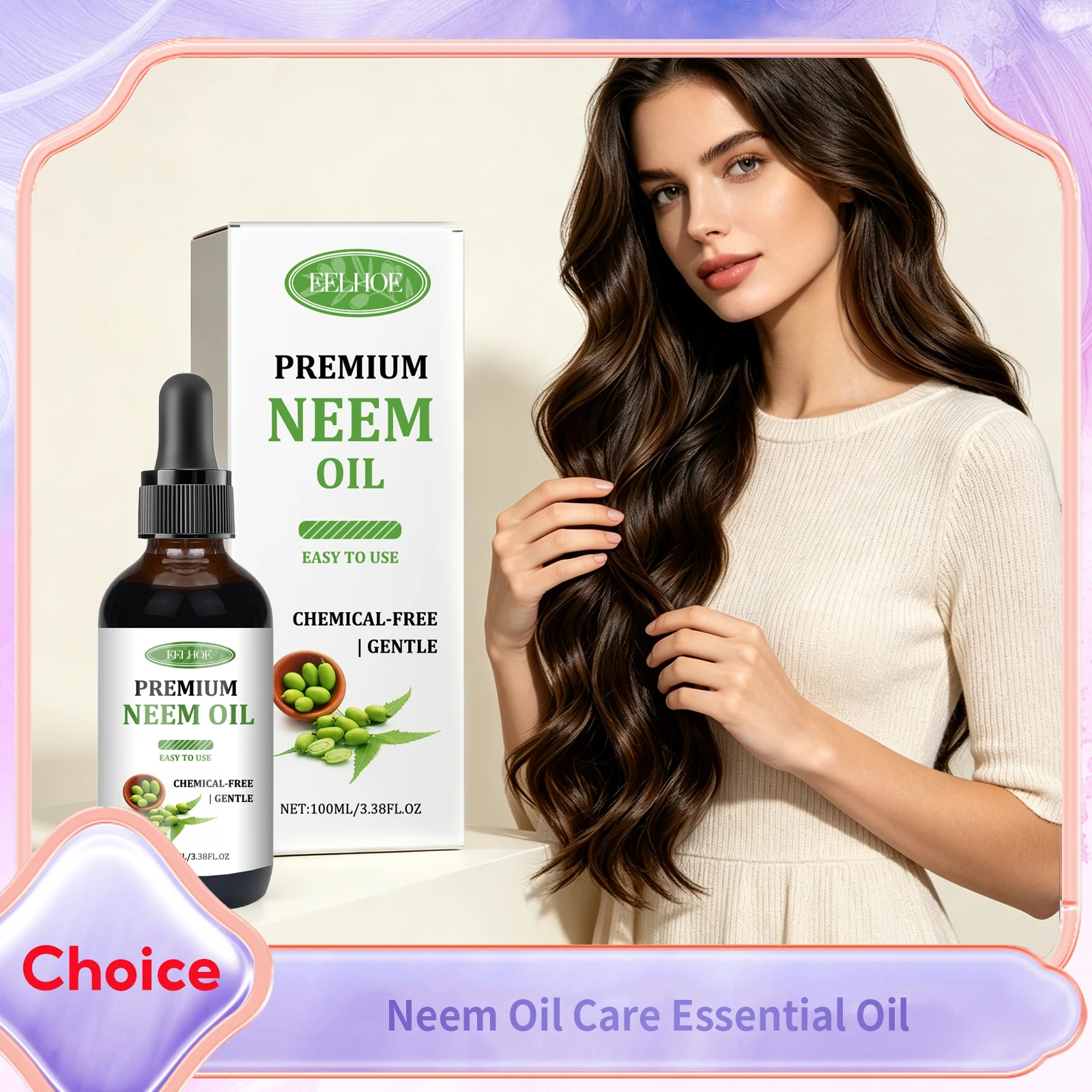 Organic Neem Oil Natural Cold Pressed Nourishing Scalp Hair Follicles Anti Frizzy Sooth Skin Nails Acne Care Body Essential Oils