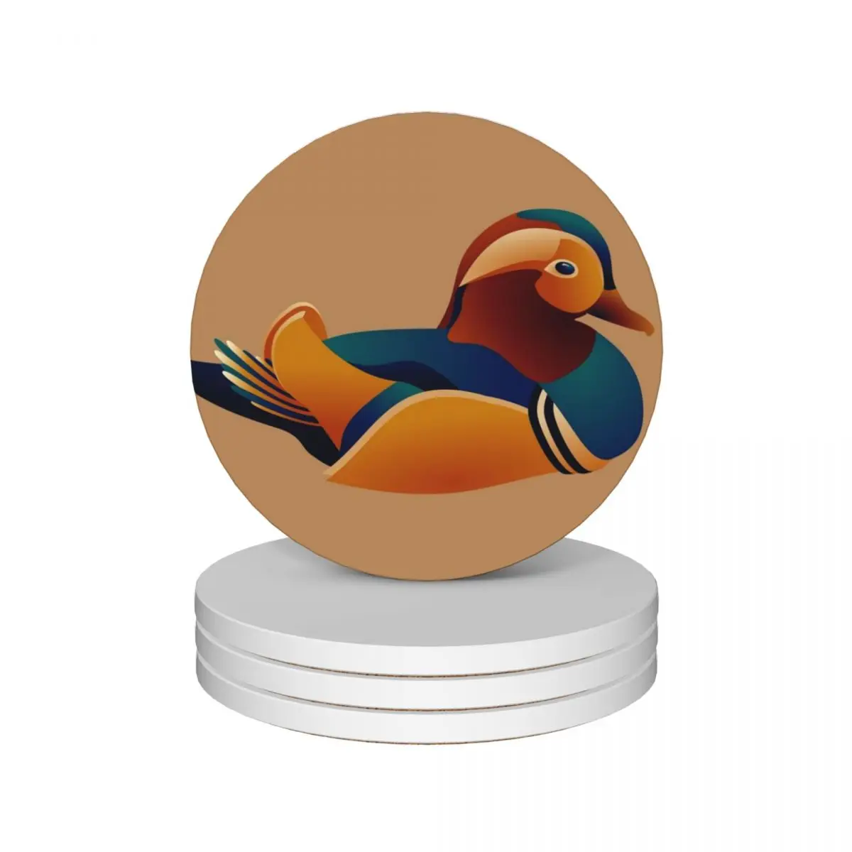 

Mandarin Duck Ceramic Coasters (Set of 4) animal mat for dishes for the kitchen accessories cute cup Coasters