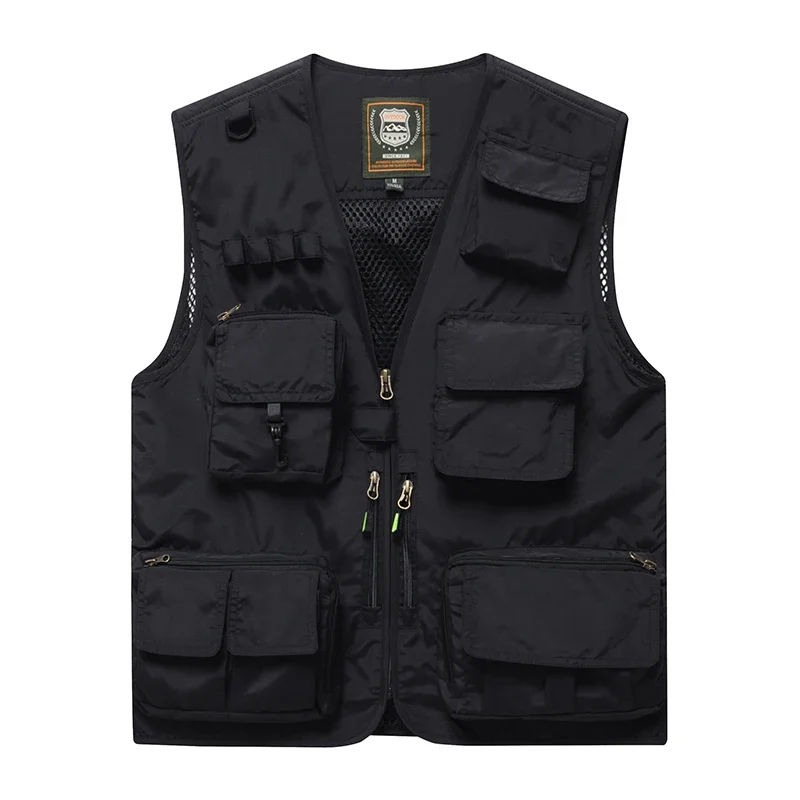 Waist Coat Men Sleeveless Jacket Plus Size Outerwear Camping Vest Motorcycle MAN Fishing Clothing Denim Men's Hunting Casual Zip