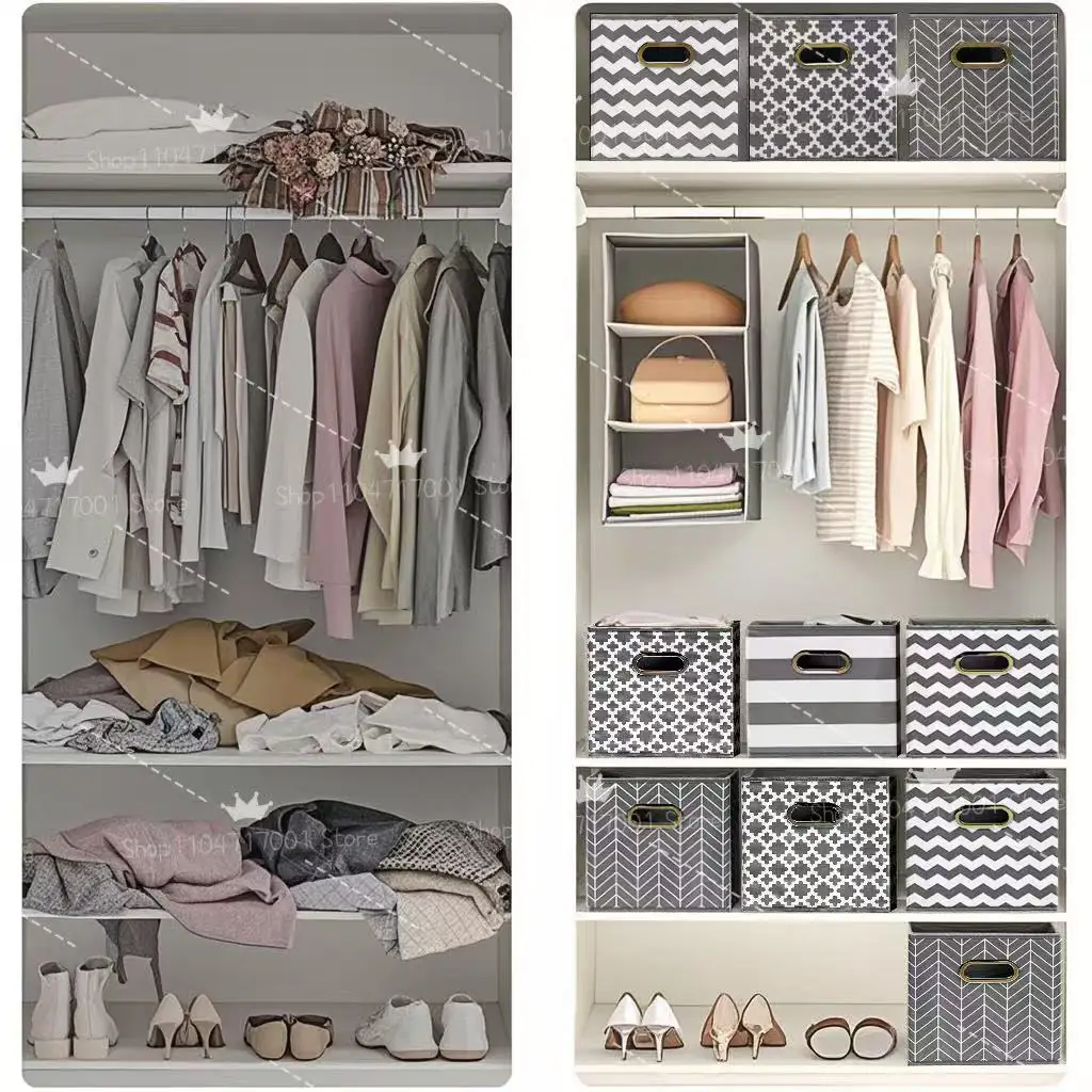 درج مكعبات تخزين قابل للطي للخزانة ملابس داخلية متعددة الوظائف ألعاب أطفال سلة تخزين الكتب لرفوف التخزين