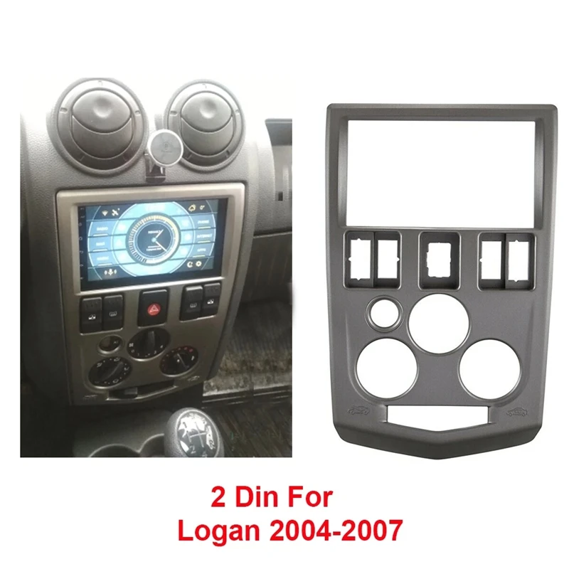 2 Din Car Audio Radio Fascia For Renault Logan Dacia Logan 2004 - 2007 DVD Player Stereo Panel Frame