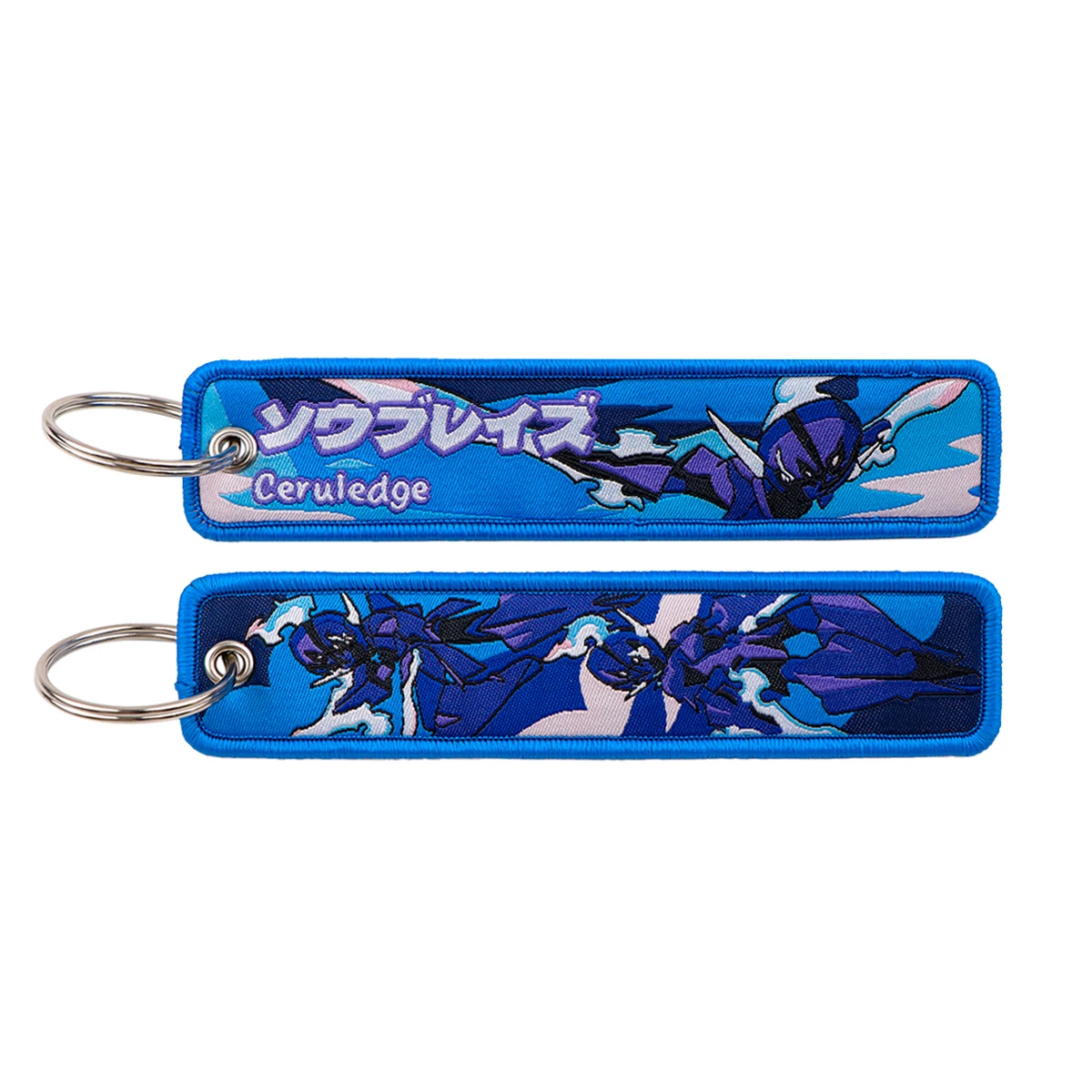 Japanse Anime Game Monster Key Tag Borduren Sleutelaanhangers Houder Mannen Vrouwen Sleutelhanger Sleutelhanger voor Motorfietsen Accessoires