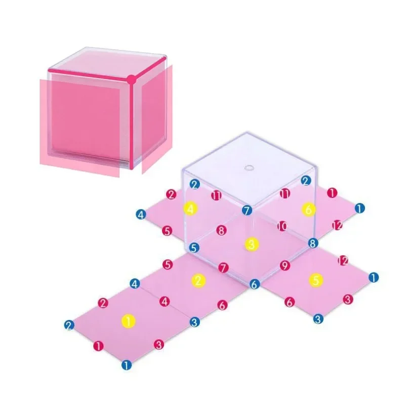 8 Stück transparente 3D-Montessori-Geometrie Solids Modell Lehrmittel Abnehmbare Mathematik-Lehrmittel Stapelspielspielzeug