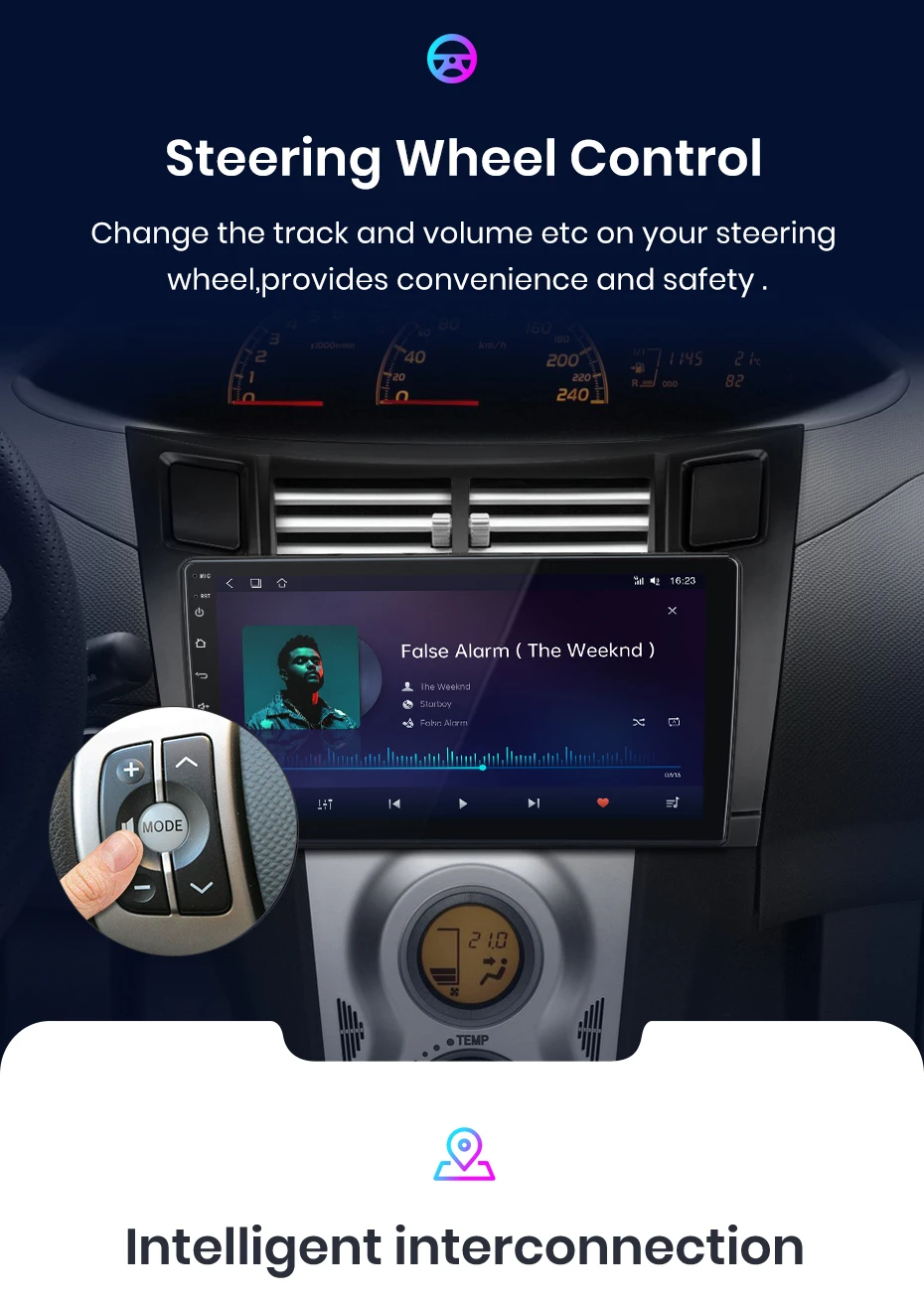 Junsun carplay android auto radio für toyota yaris 2005-2012 360 kamera auto intelligente systeme rds bt dsp 2 din autoradio – Detail 14