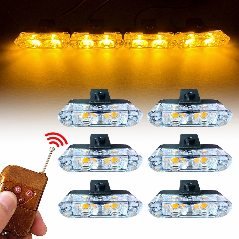 2LED Car Front Deck Grille Clip Strobe Warning Light 12V Vehicle daytime running light Police Hazard Emergency Flash Signal lamp