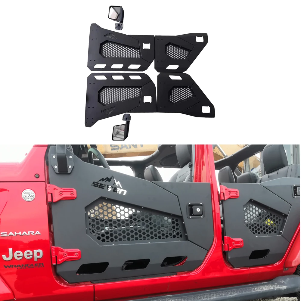 SXMA J365 Tubular Trail Door Steel Half Doors with Side View Mirror for 2007-2017 for Jeep for Wrangler JK 4-Door Front & Rear