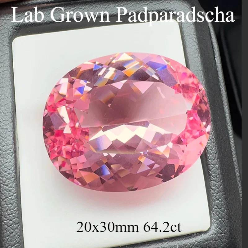 

НОВЫЕ выращенные в лаборатории Padparadscha красный цвет лотоса овальной огранки 20x30 мм 64,2 карата очаровательные драгоценные камни для подарка DIY Изготовление ювелирных изделий с сертификатом AGL
