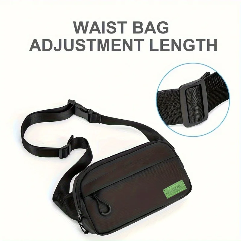 Sports Running Waist Chest Bag, Hands-Free Phone Keys Money Storage Pouch for Outdoor Fitness, 1-Pack