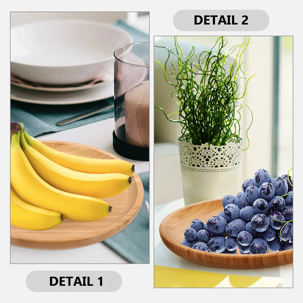 

Bamboo Serving Platter Round Fruit Plate Bamboo Snack Tray Multipurpose Serving Board for Dining Room Cafe