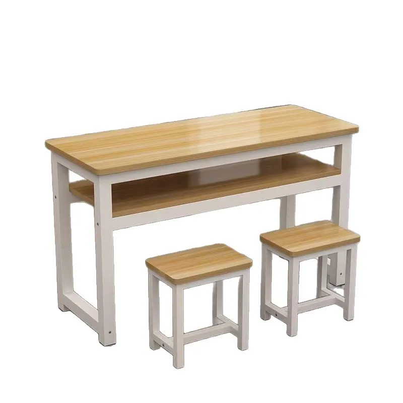 

2025 new desks and chairs training institution double-layer desk two-layer learning table rectangular multi-functional desk