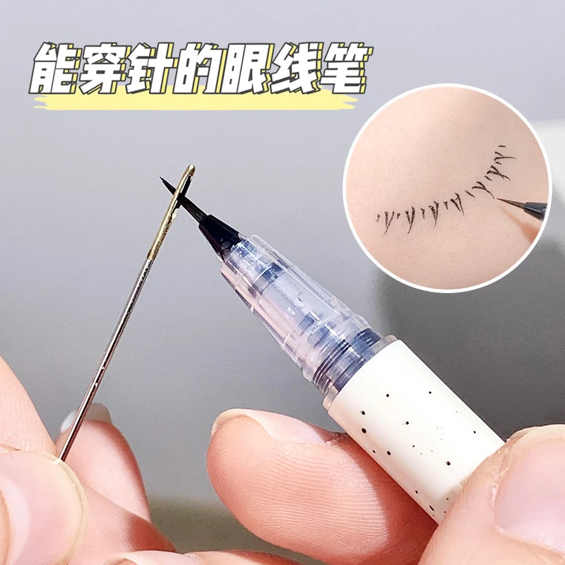 Eyeliner Superfine 0.001mm Eyeliner liquido opaco liscio impermeabile penna per ciglia inferiore ad asciugatura rapida a lunga durata per cosmetici da donna