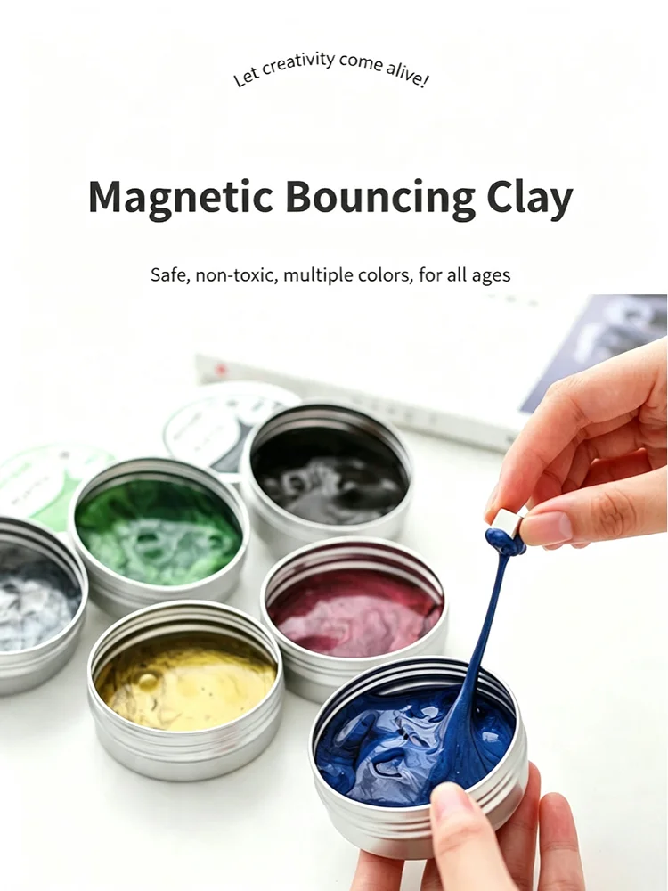 Generic Magnetic Putty Slime Fidget Toy Gravity Defying Magnet Black Tech Science Educational Stress Relief Kit