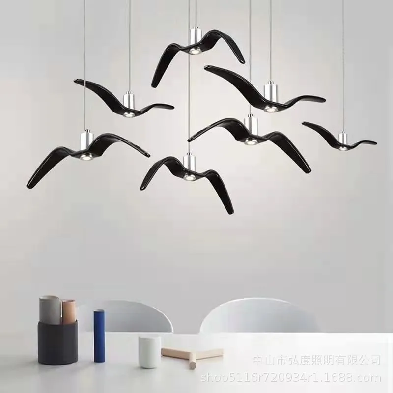 Seagull LED pendant light, Nordic restaurant, clothing store, hotel lobby, sales department decoration, swallow and bird lights