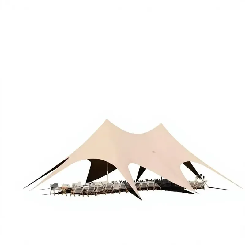 Large Star-Shaped Outdoor Sunshade Canopy, Portable Folding Waterproof Camping Tarp for BBQ Party Fishing