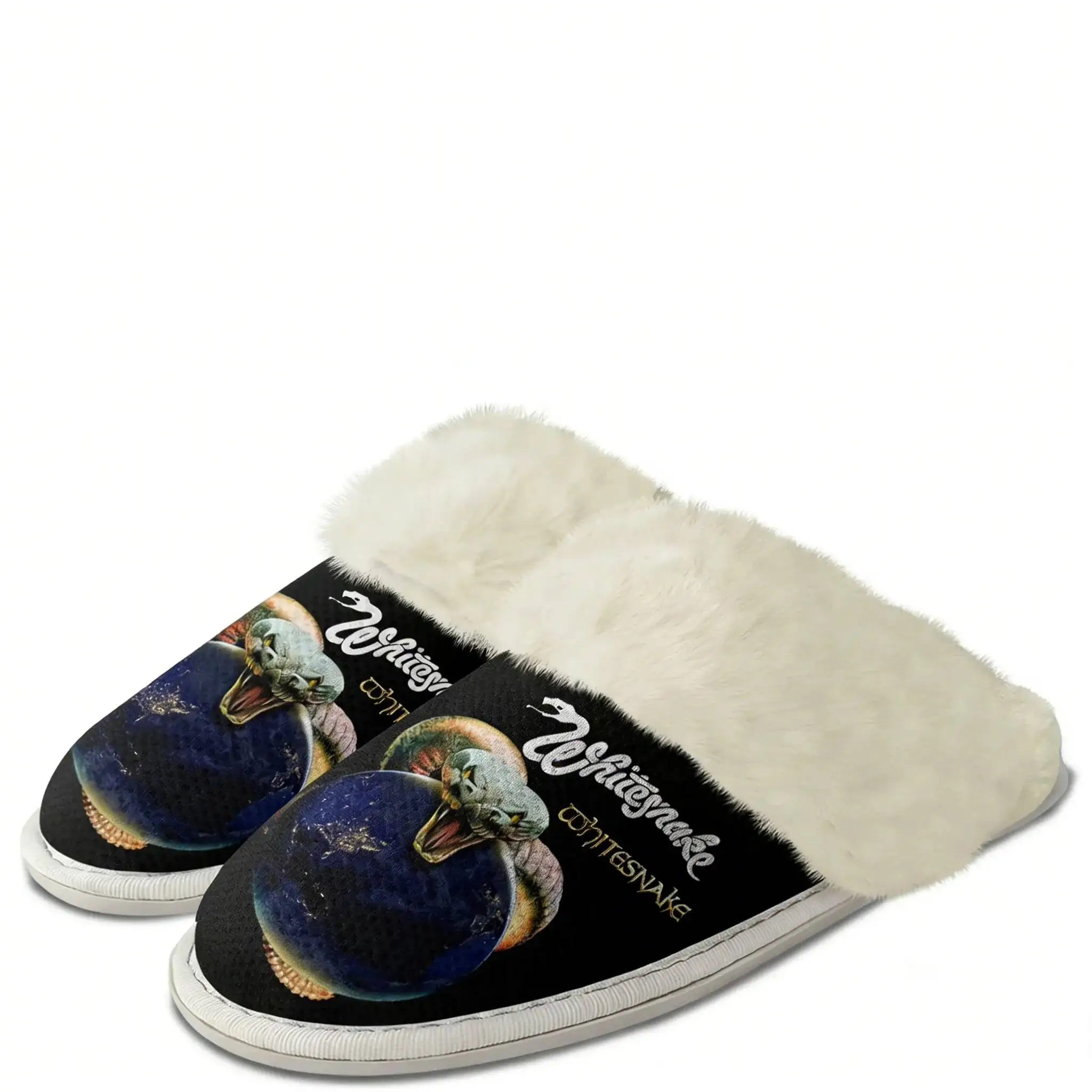 Whitesnake Music Rock Band Slippers Keep Warm Shoes Mens Womens Retro Hip Hop Breathable Home Cotton Thermal Lightweight Slipper
