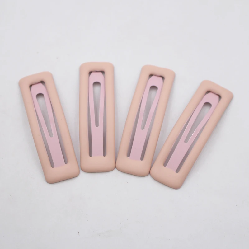 4Pcs Korea Matt Color Hollow Geometric Bobby Pin Rectangle Alloy Hairpin Solid Hair Snap Simple Bangs Holder Hair Clip For Girls