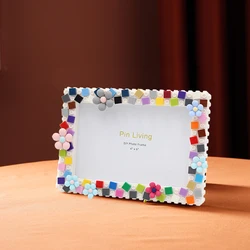 1PC Diy Photo Frame,Mosaic Picture Frame Resin Flower Stage Setting Table