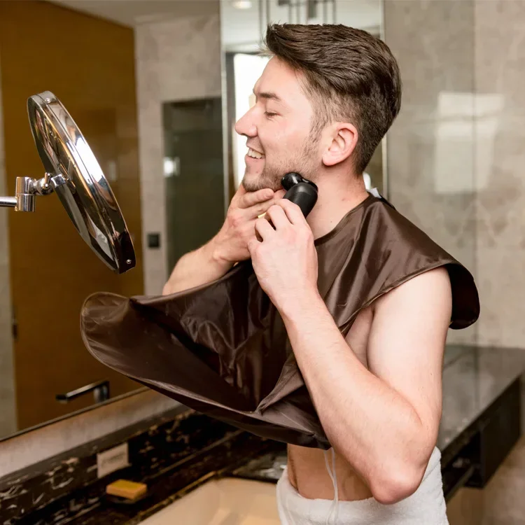 Foldable Shaving Beard Hair Cutting Apron for Men Multifunction Portable Easy Cleaning Beard Collect Apron Barbershop Supplies